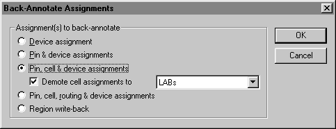 Back-Annotate dialog box