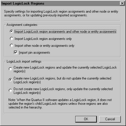 Import LogicLock Regions