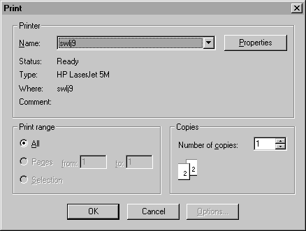 Print dialog box