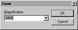 Zoom dialog box