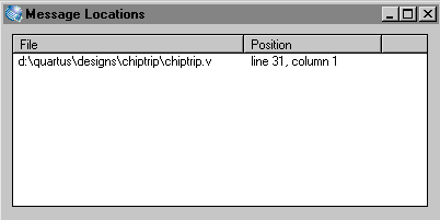 Message Locations Window