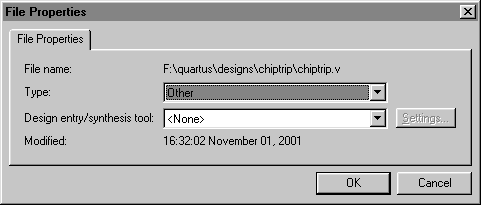 File Properties dialog box