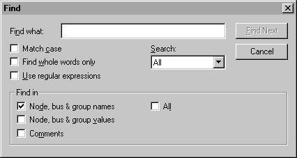 Find dialog box