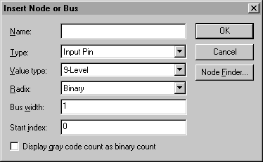 Node or Bus  dialog box