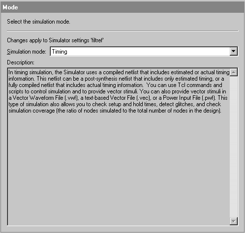 Mode Page (Simulator Settings)